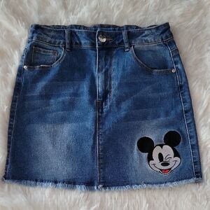 Disney Mickey Mouse Denim Skirt Girls Size 9-10 Years
